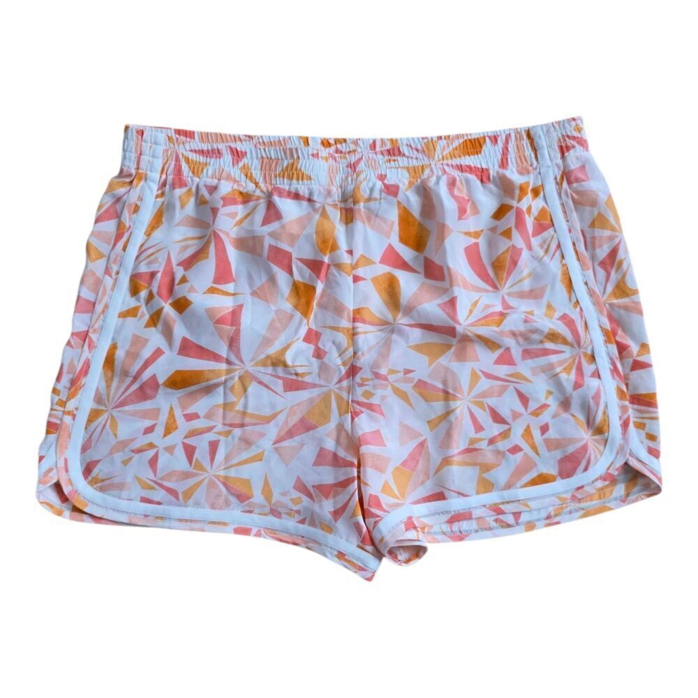 Club Monaco Sunset Orange Geo Keri Silk Shorts 8